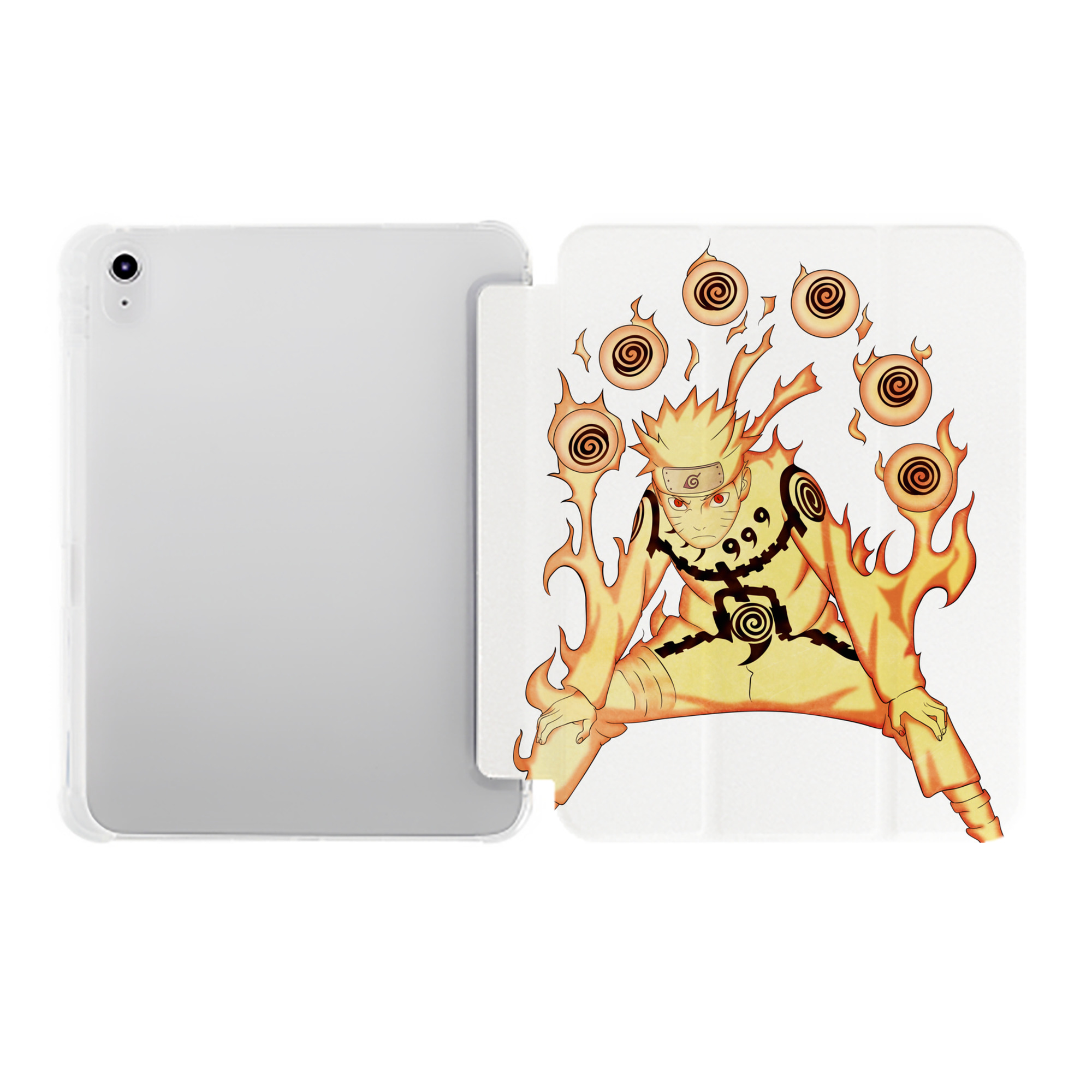 （画像用） NARUTO -ナルト- うずまき ナルト Uzumaki Naruto IPad ケース ペン収納付き 三つ折りスタンド PUレザー×シリコン 対応機種9.5/10.5/10.9インチ